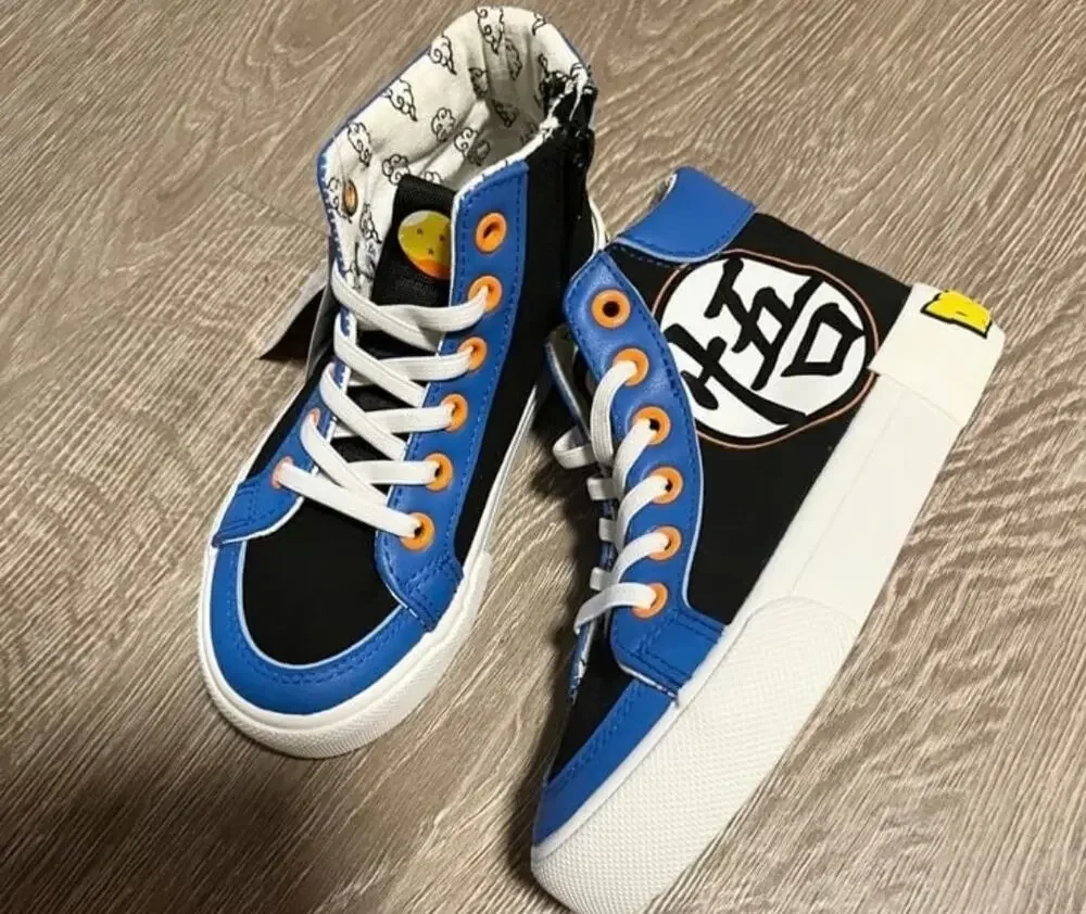 Dragon Ball Z Blue Black High Top Sneakers Sz 11Y Anime Cosplay Discontinued